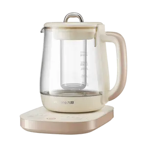 JOYOUNG 1.5L Glass Health Pot with Temperature Control, Anti-overflow Glass Tea Infuser for Herbal Drinks & Stews