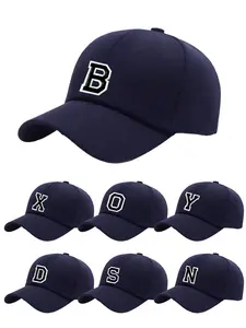 A-Z Letter DIY Baseball Cap, Adjustable Golf Dad Hat, Original Classic Street Style, Custom Initials Hat, Unisex Fitted Plain Hat for All Seasons