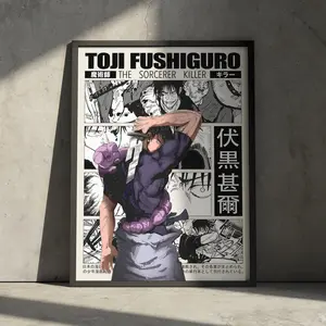 Toji Jujutsu Kaisen Anime POSTER UNFRAMED  Print, JJK Manga Artwork Wall Hanging Home Decor, Gojo Geto, Minimalist Birthday Gift for Anime Fan
