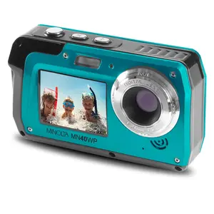 Minolta MN40WP 48MP Waterproof Digital Camera – Dual LCD Screens, 2.7K QHD Video, 16x Digital Zoom, Anti-Shake, Face Detection, 10ft Waterproof (Blue​)