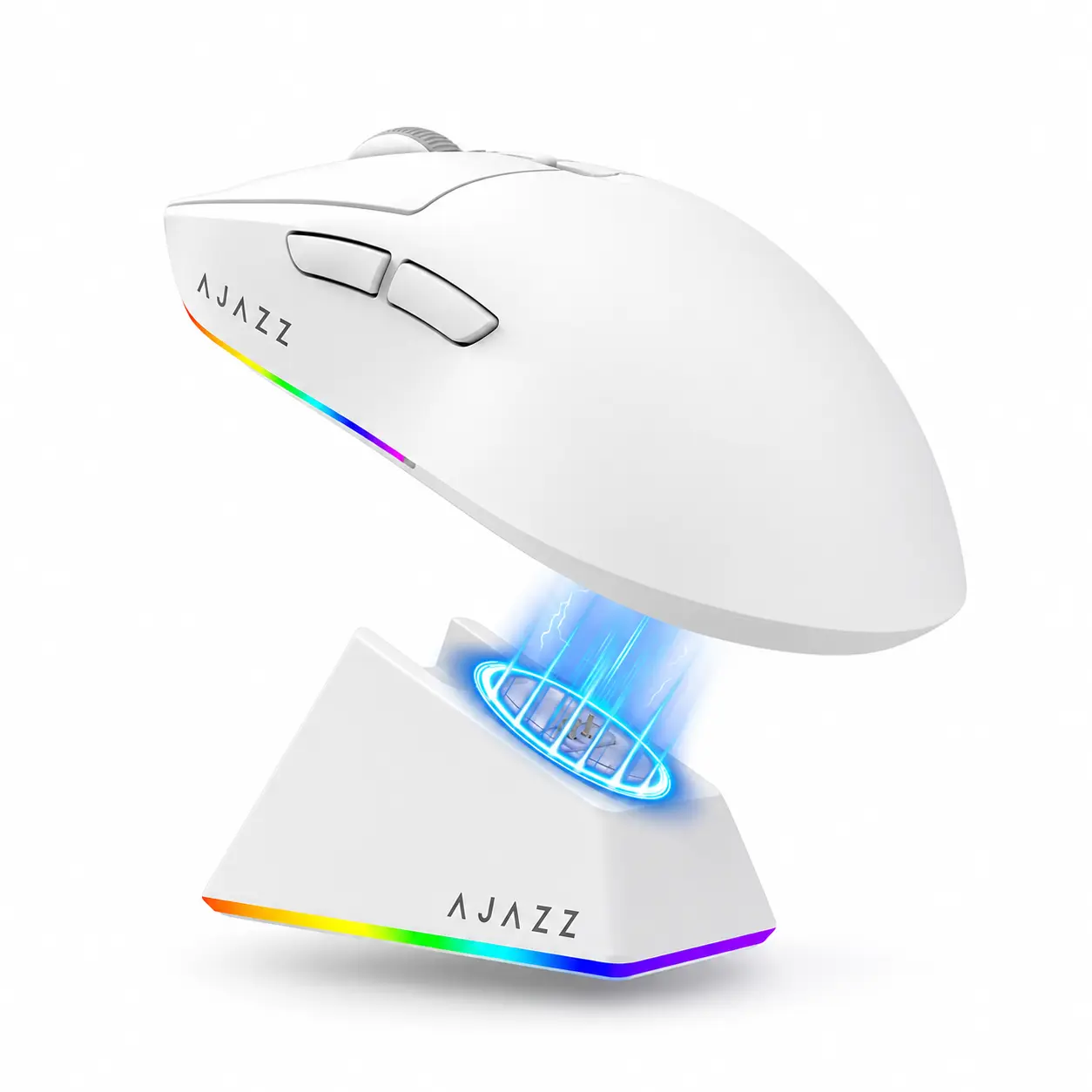 AJAZZ AJ139 V2 MC Wireless Gaming Mouse with Magnetic Charging Dock, low latency,Rechargeable 500mAh Battery-Powered, level adjustable dpi up to 12000,paw3311 optical sensor, 1000Hz Return Rate, LED Lights, pc gaming accessory for gaming/ office