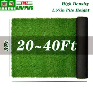 Super Long Natural Realistic Artificial Grass Turf, 1.57" Synthetic Grass Carpet,Fake Grass Rug, Length 20/30/40Ft  Christmas tree