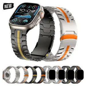 Men Stainless Steel Metal Band for Apple Watch Ultra2 3 49mm Luxury Bracelet for iWatch Series 11 10 9 8 7 6 5 Se 46 45 44mm Strap