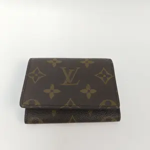 Pre-owned Louis Vuitton LEATHER Small Leather Goods Monogram Enveloppe Carte de Visite Simple Card Holder Business Card Case SENZA3 U