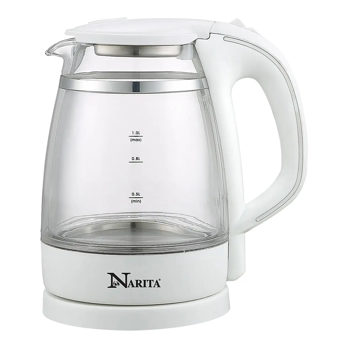 NARITA 1.0L Double Layer Glass Electric Kettle Transparent Water Boiler with 1 Year Warranty