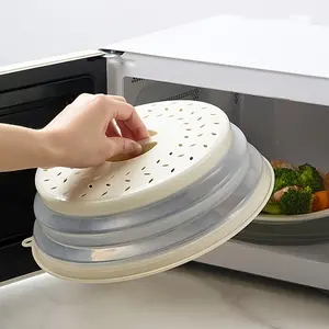 1 Pc Collapsible Microwave Splatter Cover – Expandable food cover doubles as strainer basket and fridge lid. Heat-resistant, dishwasher safe design for mess-free heating and food storage, multi-functional Kitchen Gadget.