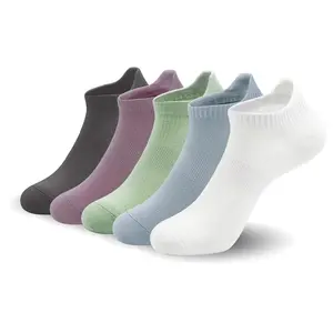 SERISIMPLE Women Ultra Thin Socks Viscose Bamboo Low Cut No Show Ventilating Ankle Anti Odor Arch Support Mesh Socks 5 Pairs