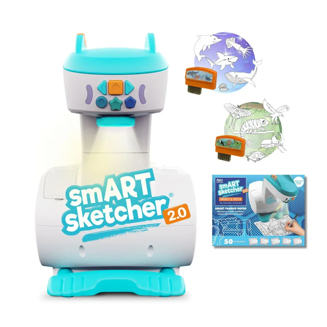 smART Sketcher® 2.0 4-in-1 Bundle   with Under The Sea & Jungle Animals Packs & Framed Paper for Kids