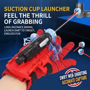 Spider Web & Wrist Launcher Set - 2 Gloved Launchers, 20 Darts, Superhero Cosplay Wrist Toy for Kids, Birthday Gift, Outdoor Action Toy