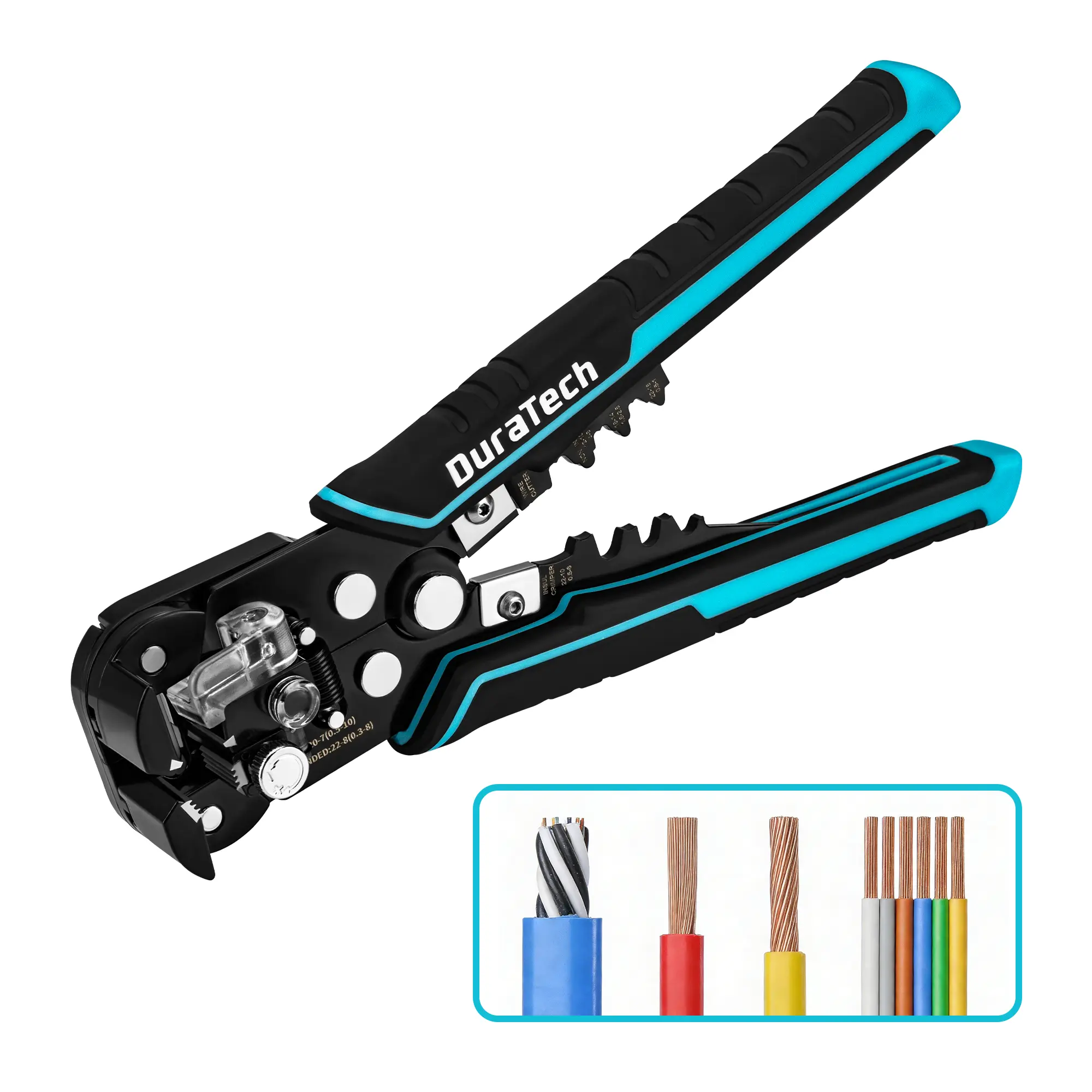 #summersale DURATECH Self-Adjusting Wire Stripper, 3-in-1 Automatic Wire Stripper Tool for 22-7 AWG Stripping and 22-10 AWG Crimping, Stripping/Crimping/Cutting Tool for Electrical Work