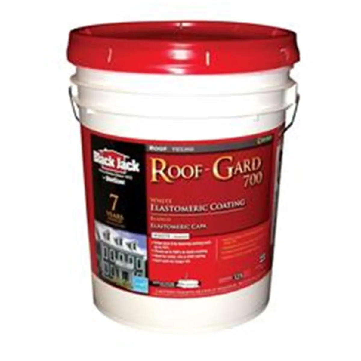 212 MAIN Black Jack Water-Based Elastomeric Roof Coating, 4.75 gal, White, Gardner-Gibson 5527-1-30, Quick Drying, Crack Repair, Flexible Seal