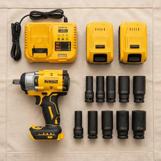 【DEWALT】20V XR Brushless Cordless Full Impact Wrench All-in-1 Kit - High Torque Power Tool Set for Mechanics, Breaks Rusted Bolts, Stock Running Low, Mechanic, Tools For Mechanics
