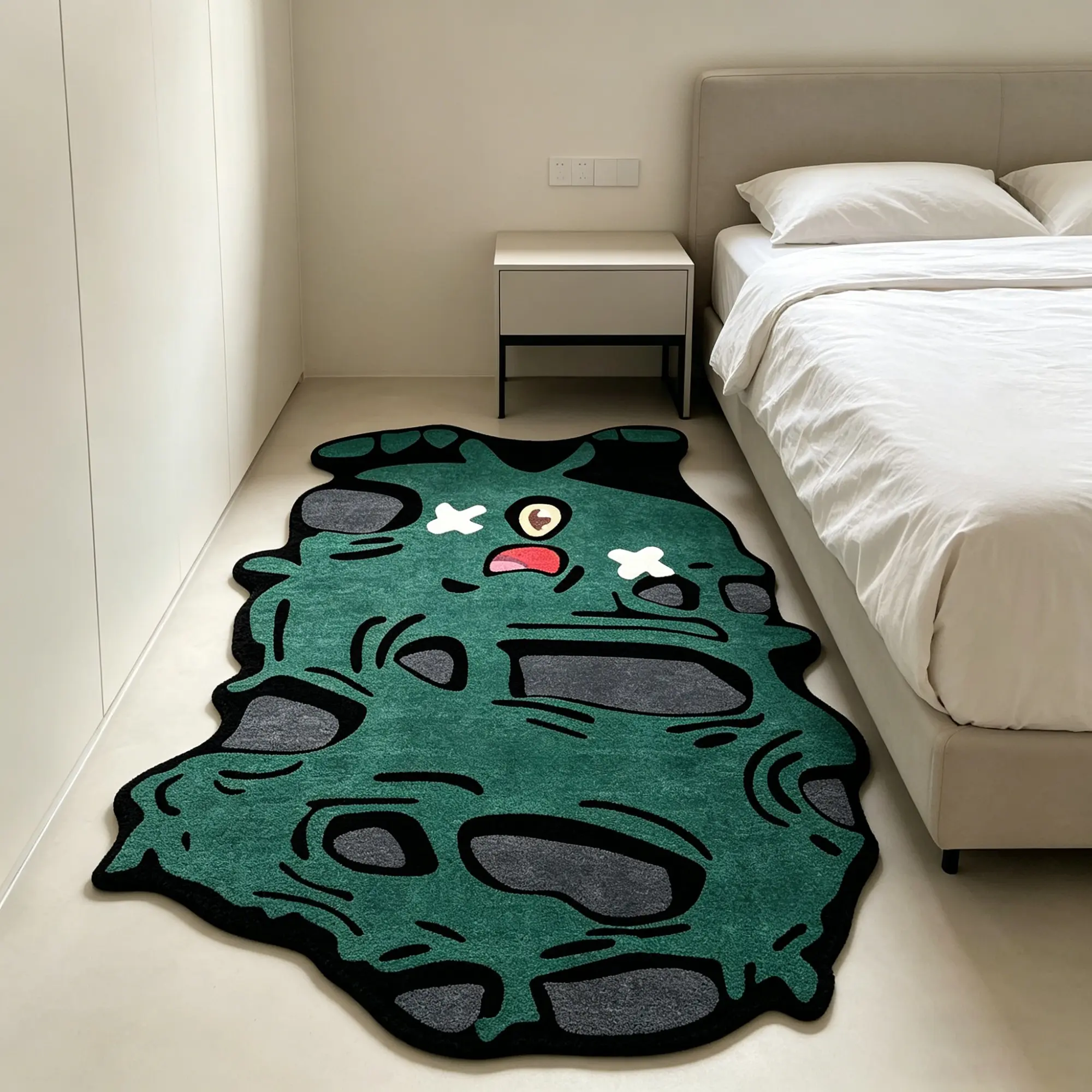 Monster Theme Living Room Rug, Home Decor Rug, Room Decoration Rug, Hand Washable, Creative Design, Easy Clean, Suitable for Living Room, Bedroom, Study, Indoor Use, Home Decorative Rugs