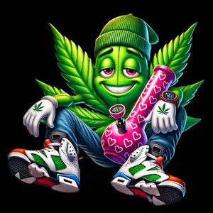 420 Inspired DTF Transfers for T-Shirts or Hoodies - Unique Weed Leaf Design & Heart Pattern - Perfect for Custom Clothing