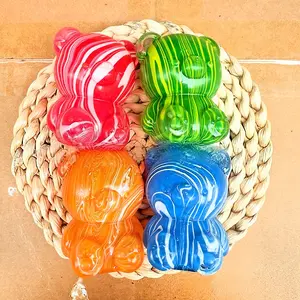 1 PC Cute Iridescent Bear, Slow-rebound High Elasticity, Retains Shape When Stretched, Suitable as an Office Desk Toy, Squeeze Toy, Birthday Gift, or Party Favor