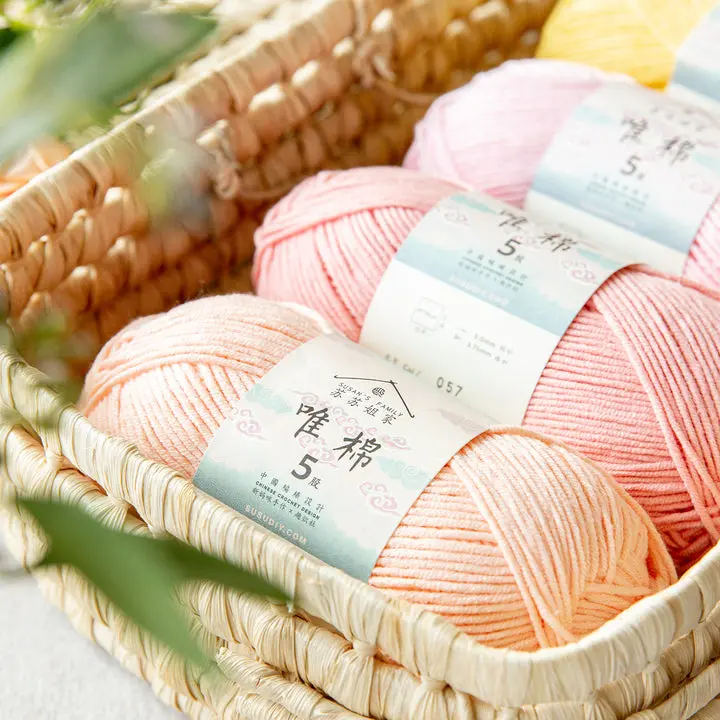 5Ply Cotton Yarn 3Packs (60% Cotton, 40% Acrylic) Milk Cotton for Lightweight Knitting, Crochet Ideas, DIY Gifts, Throws, Sweaters, Blankets