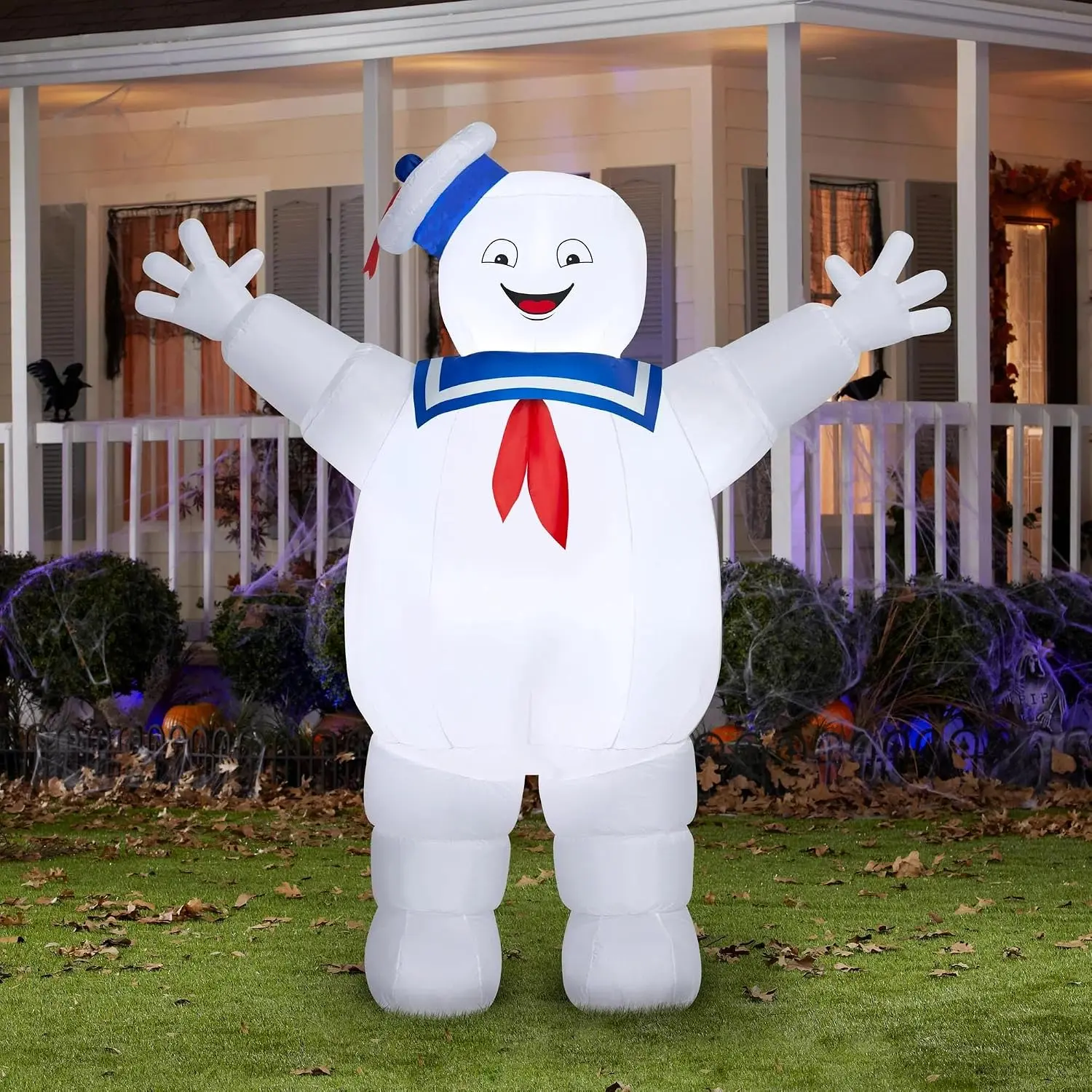 7' Gemmy Airblown Inflatable Giant Halloween Ghostbusters Stay Puft Marshmallow Man Yard Decoration 552064spooky season decor, spooky yard decor, halloween yard decor, halloween gift for him and her, 2026 gift