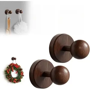 Suction Cup Hooks for Shower,Wreath Hangers for Front Door,Removable No-drill Towel Hooks for Door Wreaths/Bathroom/Glass Window/kitchen,Ideal for Holiday Door Decoration(2 pcs-4 suction cups)