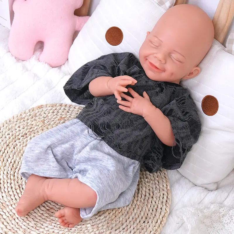 W05 17-Inch Full Body Silicone Newborn Reborn Doll - 5-6lbs Weighted, Full Solid Silicone, Hand-Painted Eyes & Details, Soft Touch - Collectibles, Toys for Girls Age 3+ - Non-Vinyl Gift Doll