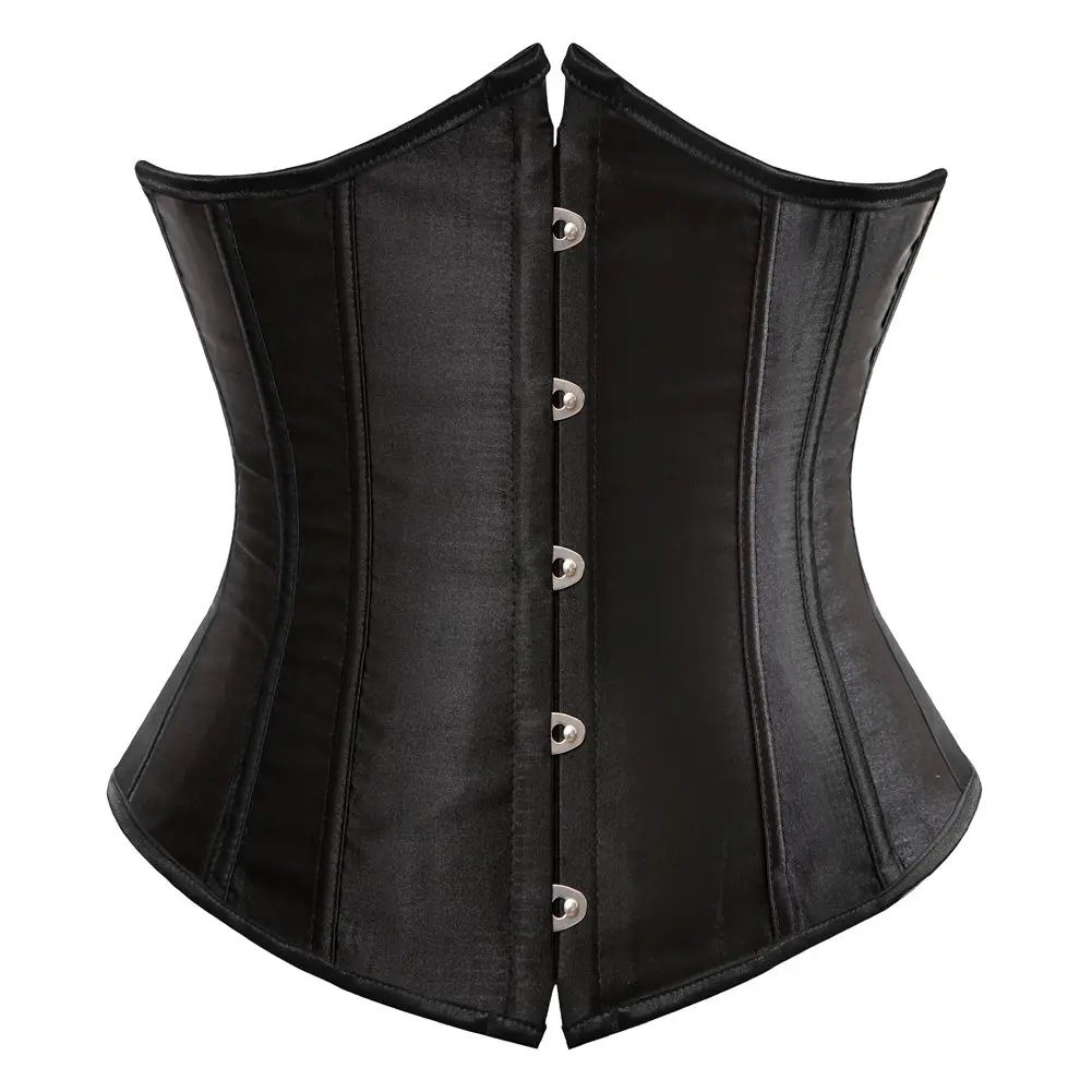 Gothic Underbust Corset for Women Plus Size Bustier Corset Lingerie Waist Corset Top for Women's Satin Corset Bustier Waist Training Cincher Plus Size Corsets Halloween Costumes Ideas Party Outfit Gothic Corset Clothes Womenswear 7055-D1