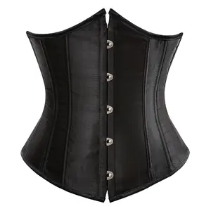 Gothic Underbust Corset for Women Plus Size Bustier Corset Lingerie Waist Corset Top for Women's Satin Corset Bustier Waist Training Cincher Plus Size Corsets Halloween Costumes Ideas Party Outfit Gothic Corset Clothes Womenswear 7055-D1