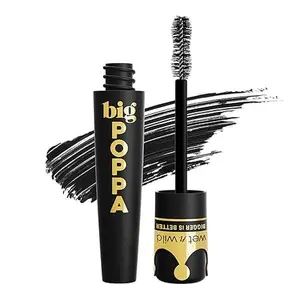 wet n wild Big Poppa Mascara- Volumizing, Lifting, Lengthening, Nourishing, Paraben Free, Cruelty-Free & Vegan - Blackest Black Makeup Castor Oil