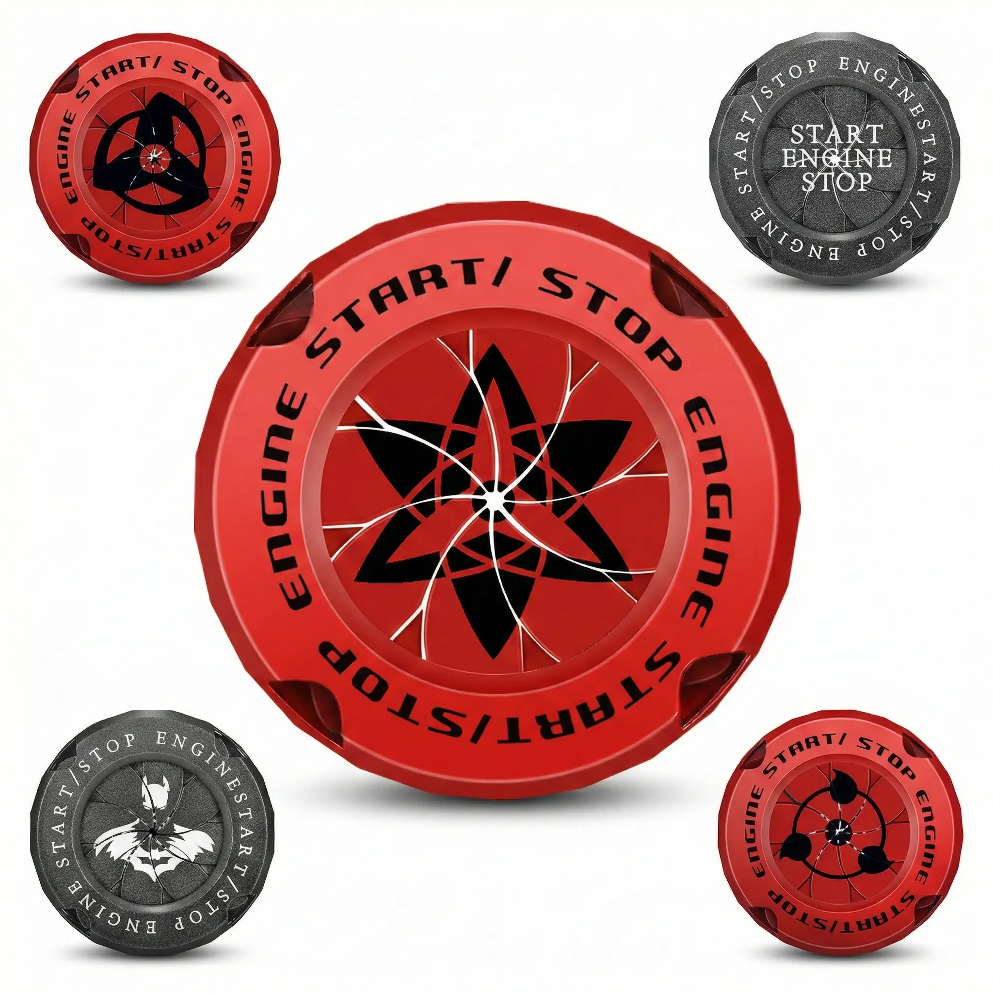 Naruto Style Full Alloy Car Engine Start Button Cover - Protective, Sporty Interior Enhancement, Decal for Cars, Motorcycle Accessories, Automotive Interior Sticker, Auto Accessories, Sticker Decals