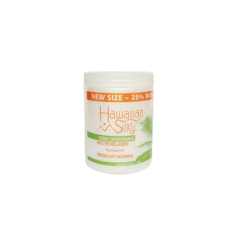 Hawaiian Silky No-Lye Creme Relaxer - Regular Strength, Unisex Professional Haircare with Jojoba & Mink Oil, Lithium Hydroxide, Frizz Control, Hair Glow, Curl Transformation, 20 oz, Ammonia-Free, Smooth