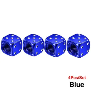 Vibrant Aluminum Alloy Dice Valve Caps - Fit for Cars, Bicycles & Trucks | Colorful, Durable Tire Accessories with Easy Installation