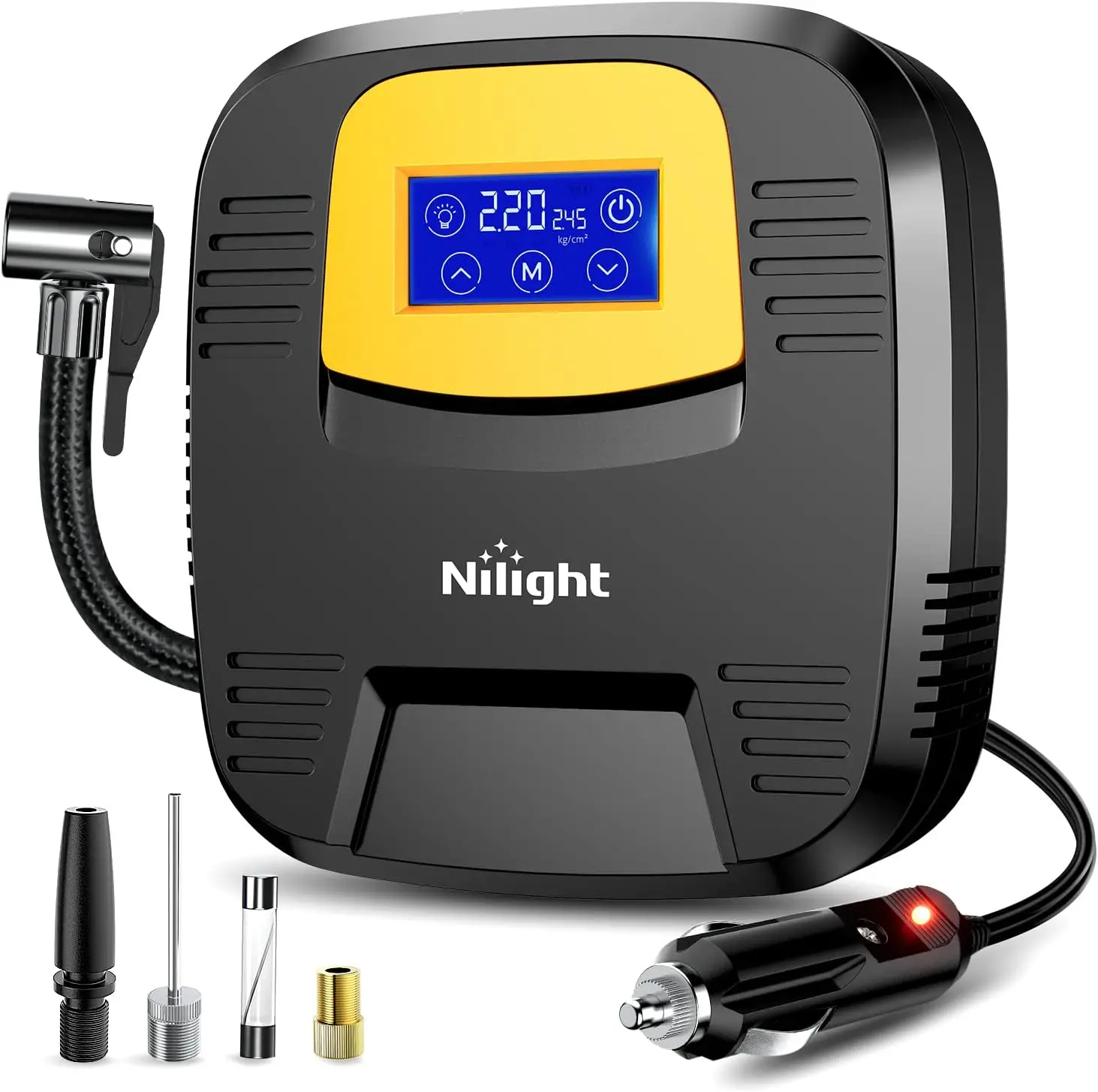 Nilight Touch Screen Tire Inflator 12V DC Portable Car Tire Compressor Pump car jack tire pressure gauge Portable Wireless Car Tire Inflator faster air Portable Multifunctional car motorcycle portable dealsforyoudays, Digital Tire Inflator, Vehicle Tire I