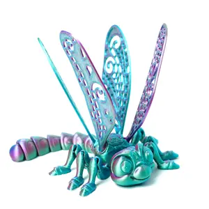 3D printed dragonfly model toys, flexible joint animal doll statues, home and office desk decorations, holiday surprise gifts