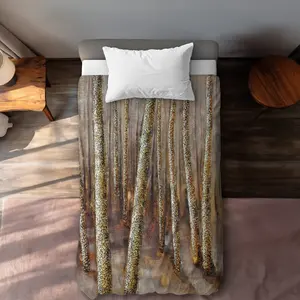 Begin Home Decor C1DCTXLWOGC3JI Forest Brown Trees Twin Size Extra Long Duvet Cover - Stylish Home Decor Accent
