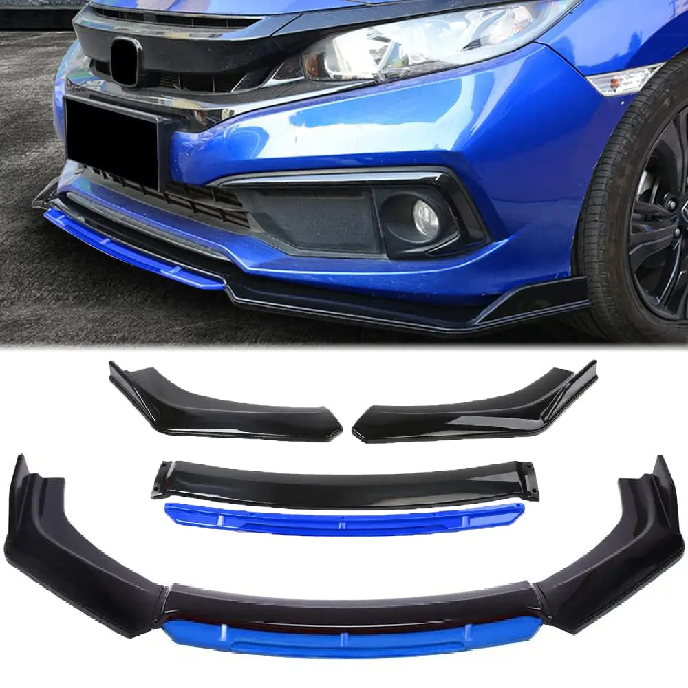 Front Bumper Lip Chin Spoiler Splitter Diffuser Protector Body Kit Fit For Honda Accord Civic/Toyota/Chevy/Durango/Charger SRT/Volkswagen MK5 MK6 MK7/Hyundai, Black w/Red