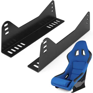 Yuleimy Side Mount Bucket Seat Brackets, Universal Bucket Seat Mounting Bracket for FRP/Carbon Fiber Racing Seats, Black Powder Coated with Anti-Rust Technology, 2/4 Pack