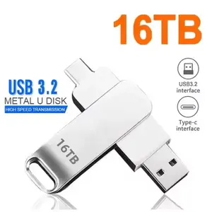 For Xiaomi 16TB USB 3.2 Flash Drives U Disk 2TB High Speed Metal Pendrive WaterProof Type-C Memoria USB Stick USB Drives 4TB 2TB