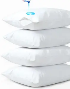 Pillow Protectors with Zipper  Set of 4 Noiseless, Breathable Pillow Covers - Standard/ Size Pillow Encasement   Protection Against Stains, Dust & Dirt