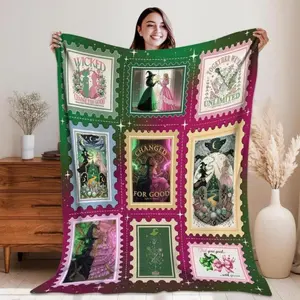 Glinda Elphaba Wicked For Good Blanket This Ultra-soft Flannel Blanket is The Perfect Gift for Children and Hobbyists Soft Warm Cozy Throw for Bed Sofa Nap Travel, Cute Home Decor