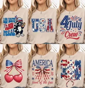 Retro America Shirt, 4th of July Coquette Shirt, Preppy USA Independence Day Tee, 250th Anniversary America Shirt - EVA RAMOS