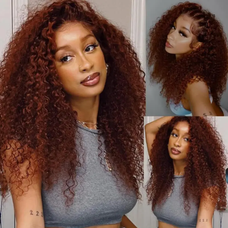 Nadula Reddish Brown Jerry Curly Human Hair Wig with Pre-everything 7x5 Lace Wig Beginner Friendly Summervibes TikTokShopStockUp