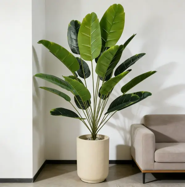 [12 leaves]EverGlow Artificial Traveler's Palm Tree Faux Bird of Paradise Plant Moving Season Clearance Minimalist Nordic Home Decor Tall Fake Potted Banana Leaf Tree Real Touch for Living Room Office Corner Aesthetic outdoor
