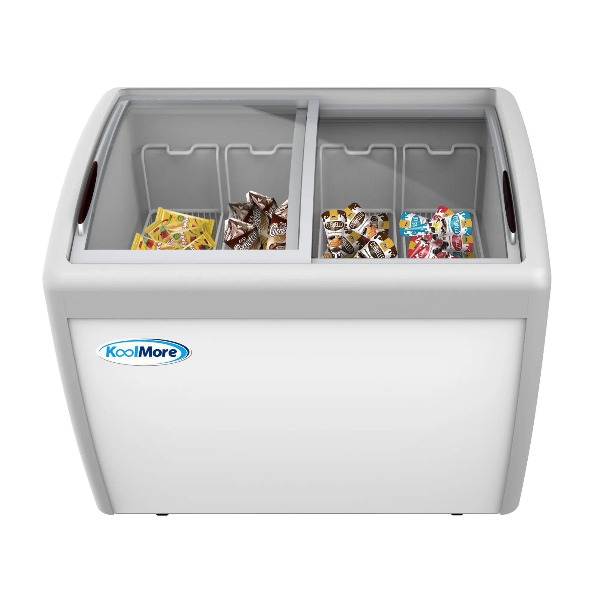 12 cu ft Glass Ice Cream Display Freezer - 50 in, ETL Listed for Safety and Sanitation, Large Capacity Storage Space, Floor Space-Saving, End Cap Placement for Convenience Stores