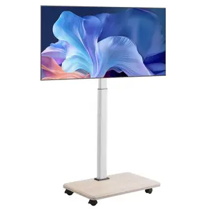 VEVOR Rolling TV Stand with Wheeled Base, Mobile Cart for 32-70 Inch Screens, ±25° Left-Right Rotation, Height-Adjustable Mount, 99lbs Max Load, 600x400mm Max VESA, for Corner & Bedroom Use, Rotation ±25°