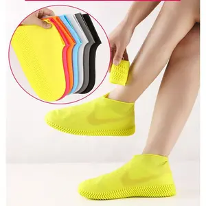 2 Pairs Silicone Waterproof Shoe Covers, Reusable Non-Slip Rain Boots, Rain Shoes, Washable Shoe Protectors for Men and Women