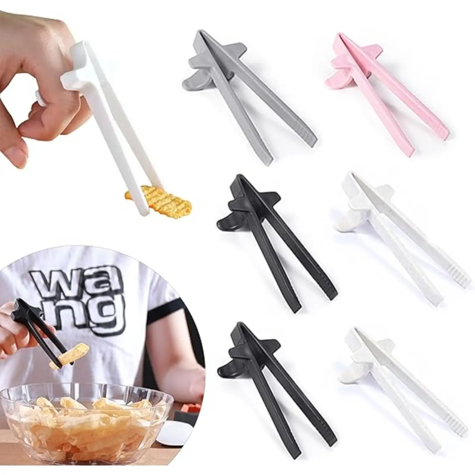 Gamer Finger Chopsticks 6 PCS Non-BPA Free Snack Solution for Convenient Gaming in Multiple Colors Perfect for Multitasking and Quick Snacks