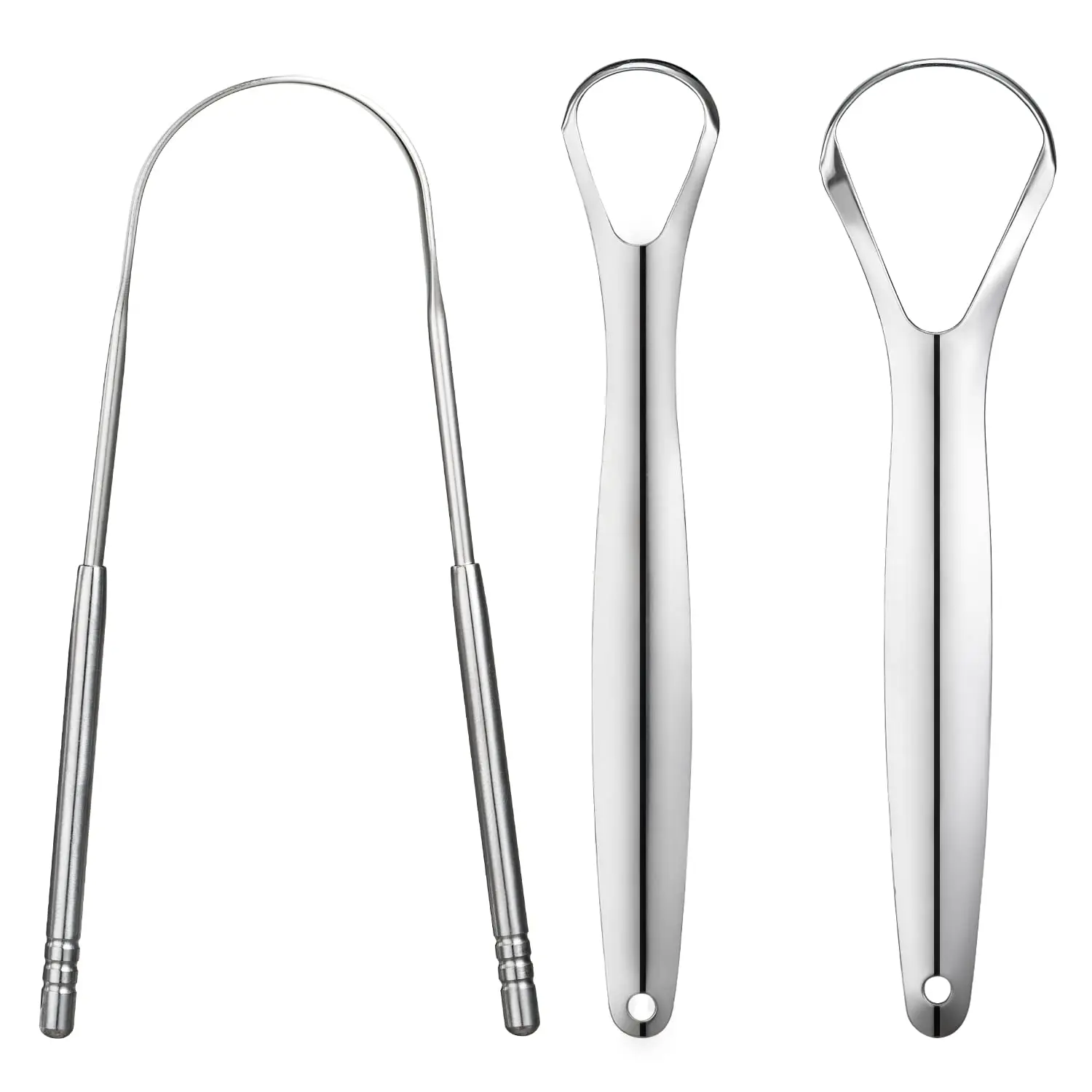 3 PCS Metal Tongue Scraper, Tongue Scrapers for Adults, Stainless Steel Tounge Scrappers, Tounge Scraper, Portable Tongue Scrappers Oral