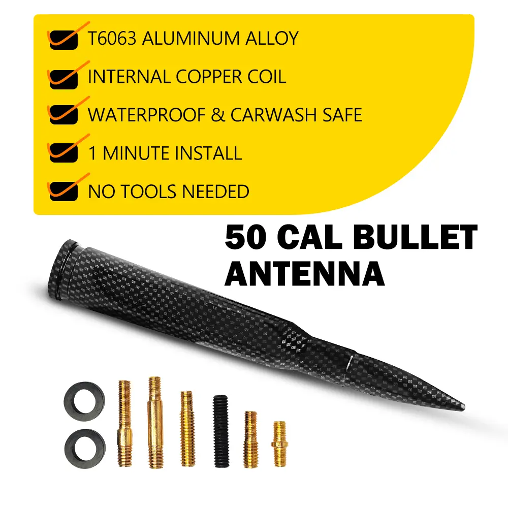 14cm Carbon Fiber Bullet Antenna Mast Power Radio AM/FM Replacement Universal 14cm Carbon Fiber Bullet Antenna Mast Power Radio AM/FM Replacement Universal
