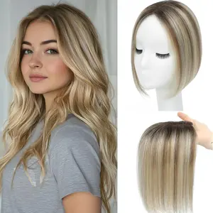 10 Inch Straight Human Hair Toppers for Women with Swiss Lace Base, Hair Pieces for Thinning Hair & Receding Hairline