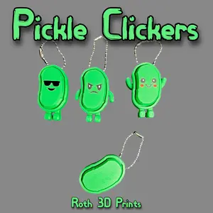 Pickle Clickers - 3D Printed Pickle Keychains with Clicker Fidget Feature