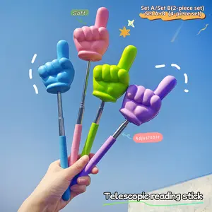 2/4 Piece Stretchable Finger Reading Sticks, Soft Moldable Finger Shape Pointing Teaching Aids, Ideal for Teacher Instruction Tools