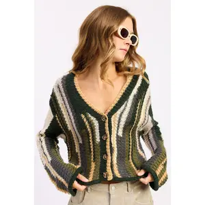 COLOR MIXED CARDIGAN TOP